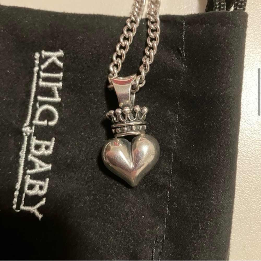 King Baby Heart Pendant and Necklace 
24 inches long necklace - Picture 6 of 9